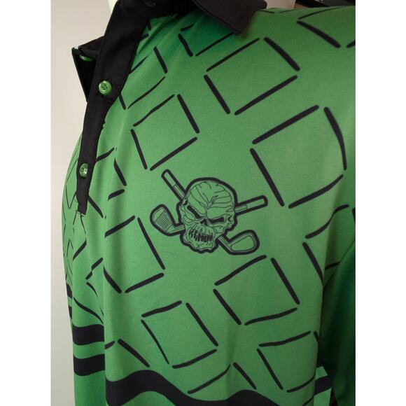 Tattoo Golf Mens L Polo Shirt Hazard Procool Fabric Stretch Performance Athletic - Picture 7 of 12